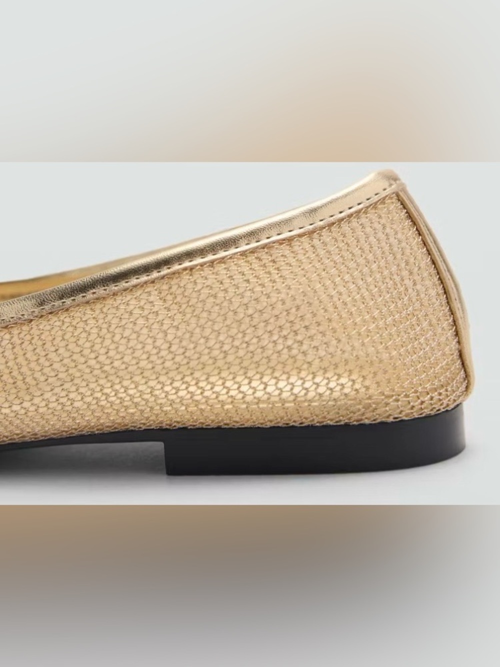 Mango Mesh Ballet Flats With Bow - Picture 9 of 11